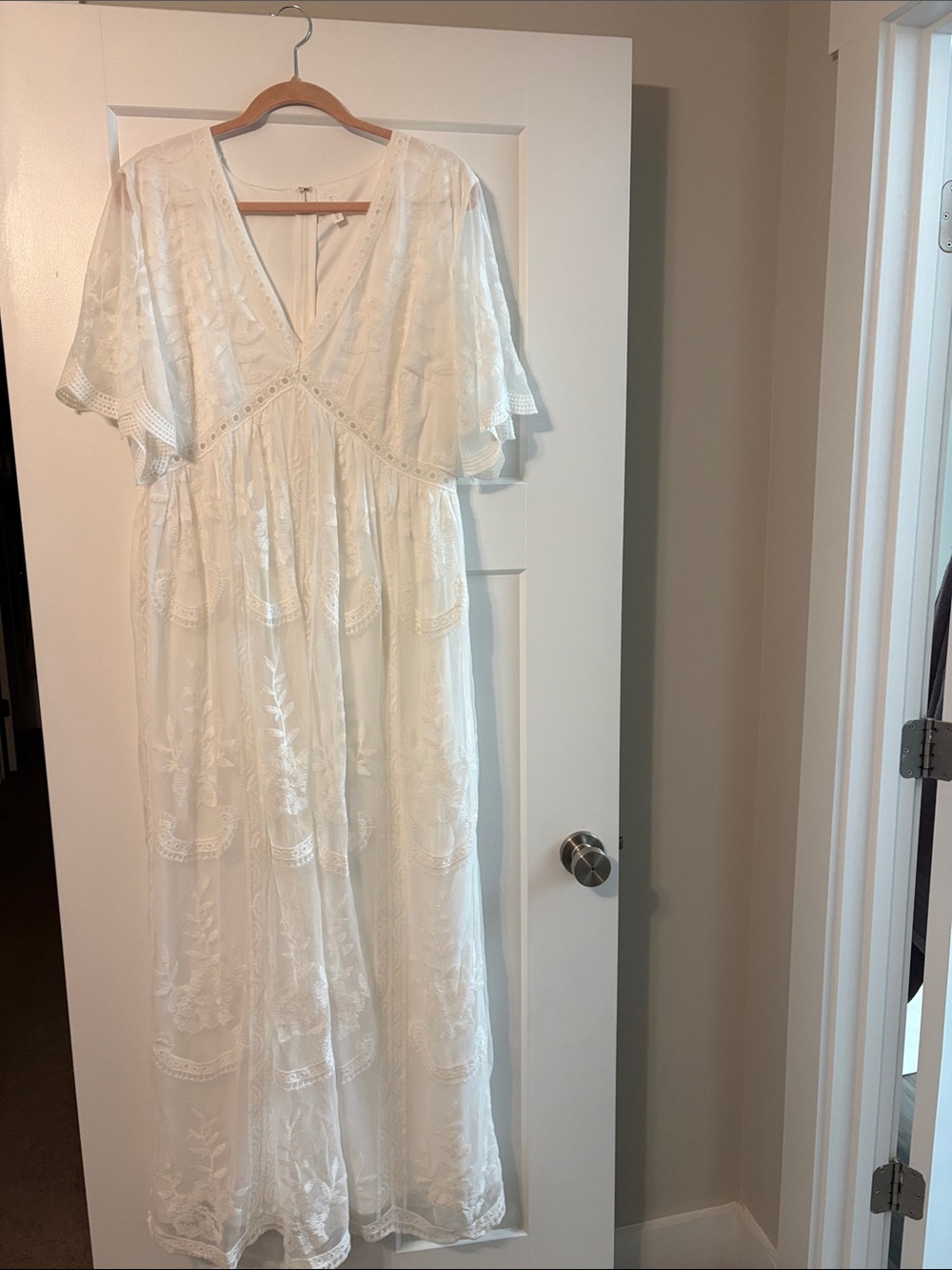 Pinkblush White Cream Lace Maxi Dress
